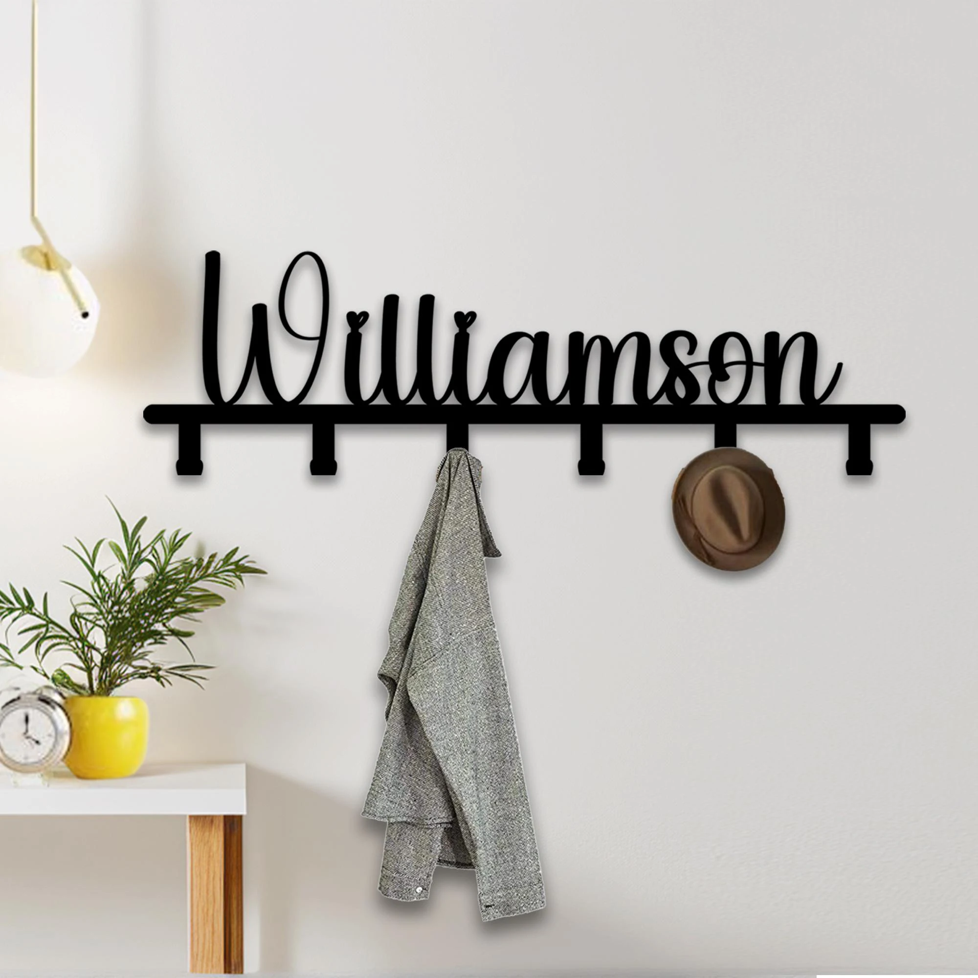 Personalized Entryway Wall Hanger for Coats,Custom Wall Hanger,Custom Metal Wall Coat Rack ,Unique Welcome Home Decor Art