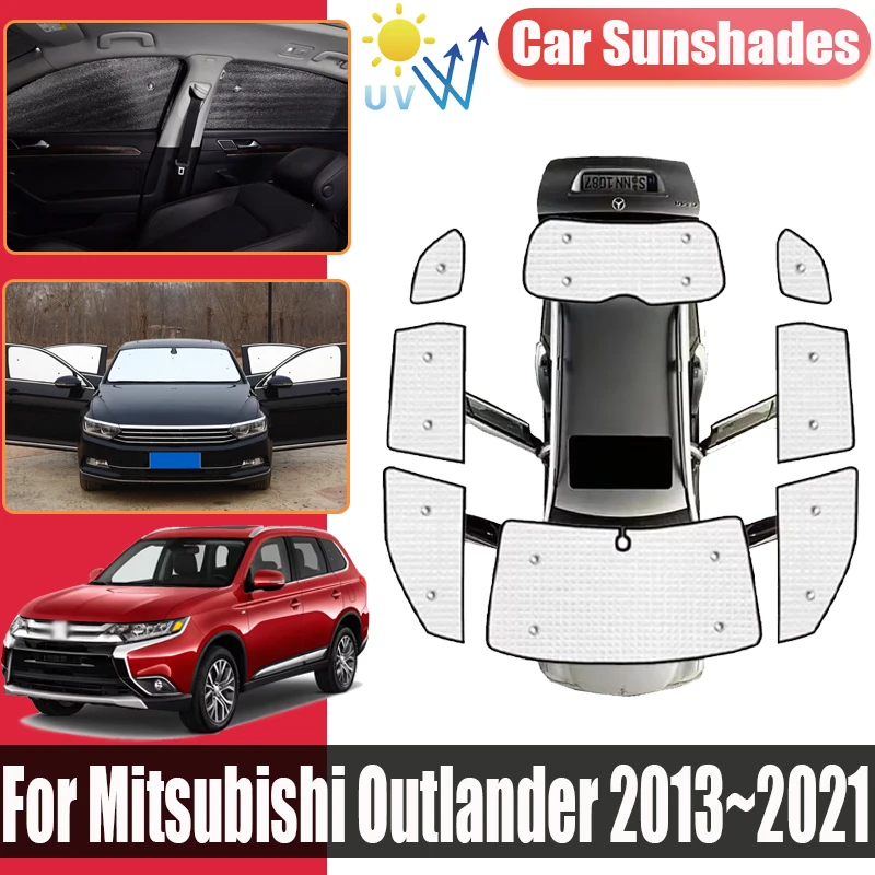 

For Mitsubishi Outlander GF GG ZJ ZK ZL 2013~2021 Full Coverage Sunshades Car Privacy Blocks Sunscreen Covers Visors Accessories
