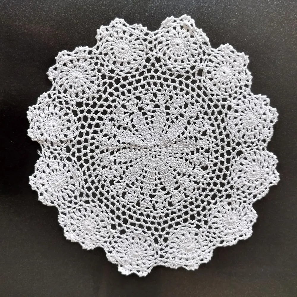 

2 Pieces Large Tablecloth Placemats Set Vintage Lace Cotton Doilies Home Kitchen Soft Washable Napkins Elegant Furniture Decors