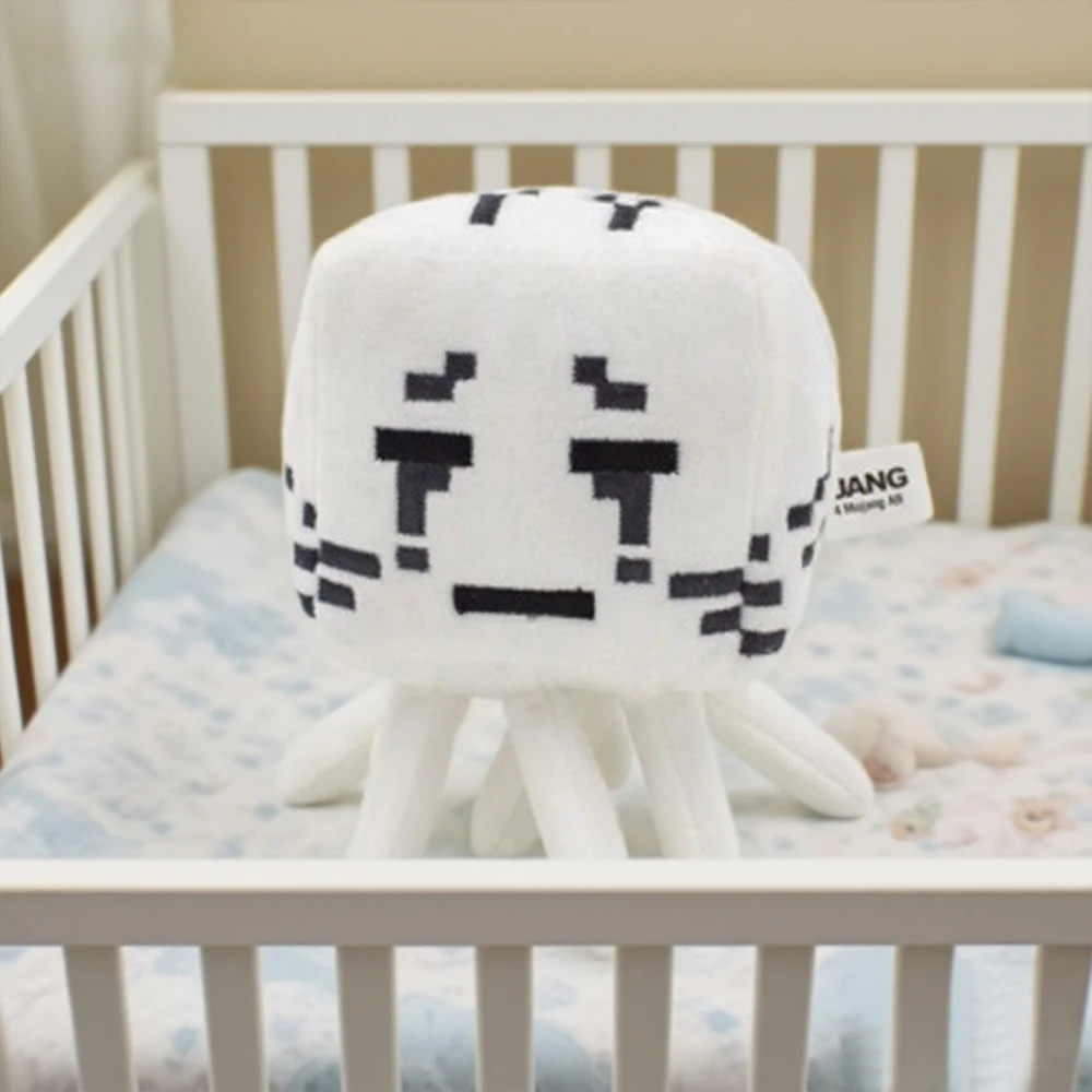 Pluszowa zabawka duch o długości 16 cm, urocza pluszowa lalka duch w stylu kreskówkowym z czarnymi oczami, prezent dla dzieci