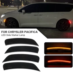 Luz Marcadora Lateral LED, Fender Blinker, Lâmpada de Sinal para Chrysler Pacifica 2017-2022 Voyager 2020 2021, Amber Frontal e Vermelho Traseiro, 4Pcs