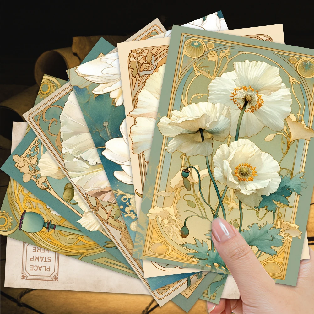 32 Stück, Vintage-Postkarten mit Blumenmuster, Wandaufkleber, Postkarten, Grußkarten, DIY-Postkarten, Gedenkpostkarten, Dekor