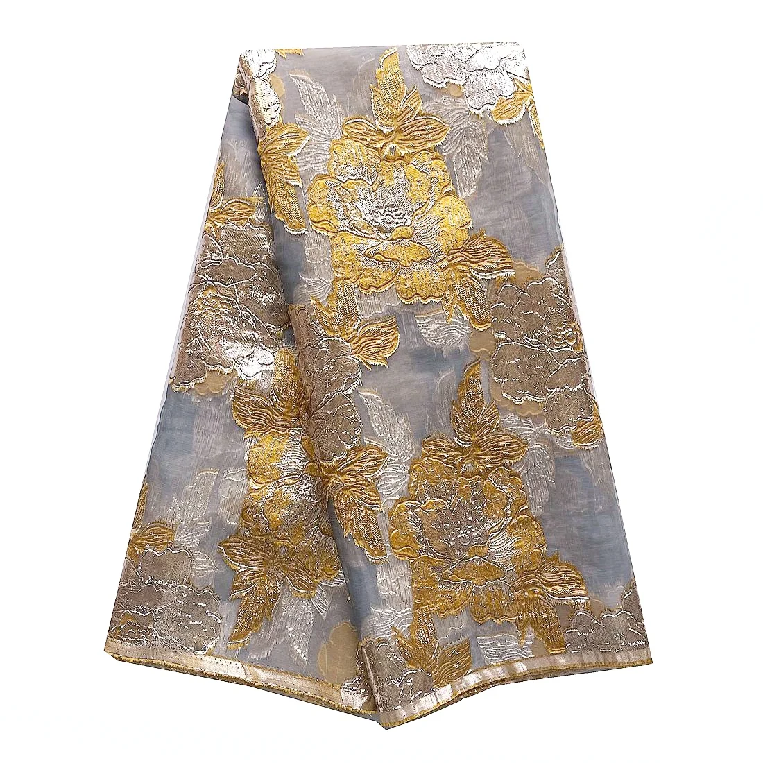 

Gold African Lace Fabric 2026 High Quality Nigerian Laces Jacquard Swiss French Lace Fabric for Wedding