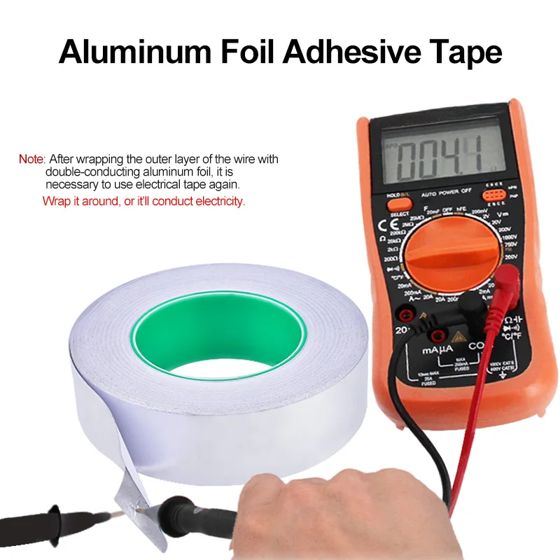 

Aluminum Foil Tape - Double-Sided Conductive Easy to Peel for Guitar & EMI Shielding Grounding and Electrical Repair etc