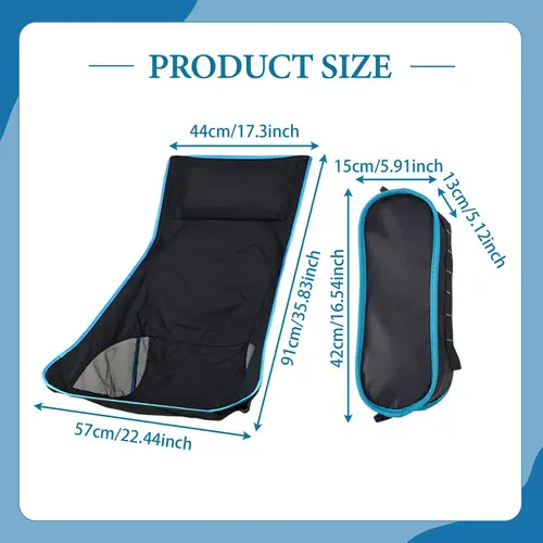 Imagen 2 del producto Silla plegable para acampar con bolsa, pieza de repuesto, tela transpirable, Oxford, mochilero, cubierta para taburete de barbacoa, para acampar, pescar y jardín