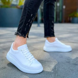 FOH Store Sneakers for Men CBT White Artificial Leather 2023 Spring Autumn Casual Lace Up Fashion Shoes High Base Sport Comfortable Light Vulcanized Daily Original Canvas Odorless Orthopedic Suits Office Wedding 295