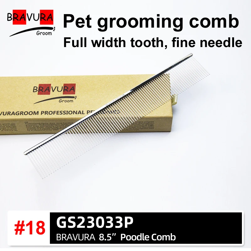 Stainless Steel Comb Pet Grooming  for Dogs and Cats Gently Removes Loose Undercoat, Mats, Tangles a