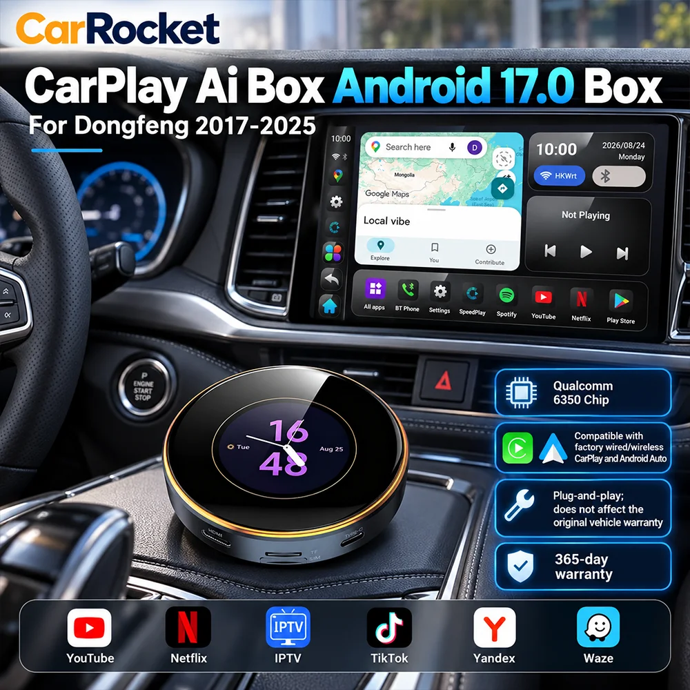 CarRocket CarRocket CarPlay Ai Box Touchscreen Wireless Carplay Android Auto SM6350 8+128GB Android 17 Plug &Play For DongFeng 2016-2025 - Aliexpress Deal