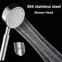 304 stainless steel shower head High Pressure SPA Shower Head household bath booster handheld bath hose shower