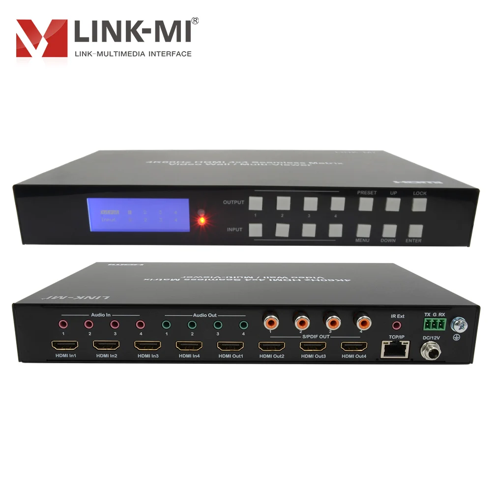 مفتاح مصفوفة سلس ، وحدة تحكم في حائط الفيديو ، عارض متعدد ، استخراج الصوت التناظري ، 4K60Hz ، 2x2 ، 4x1 ، 4x1