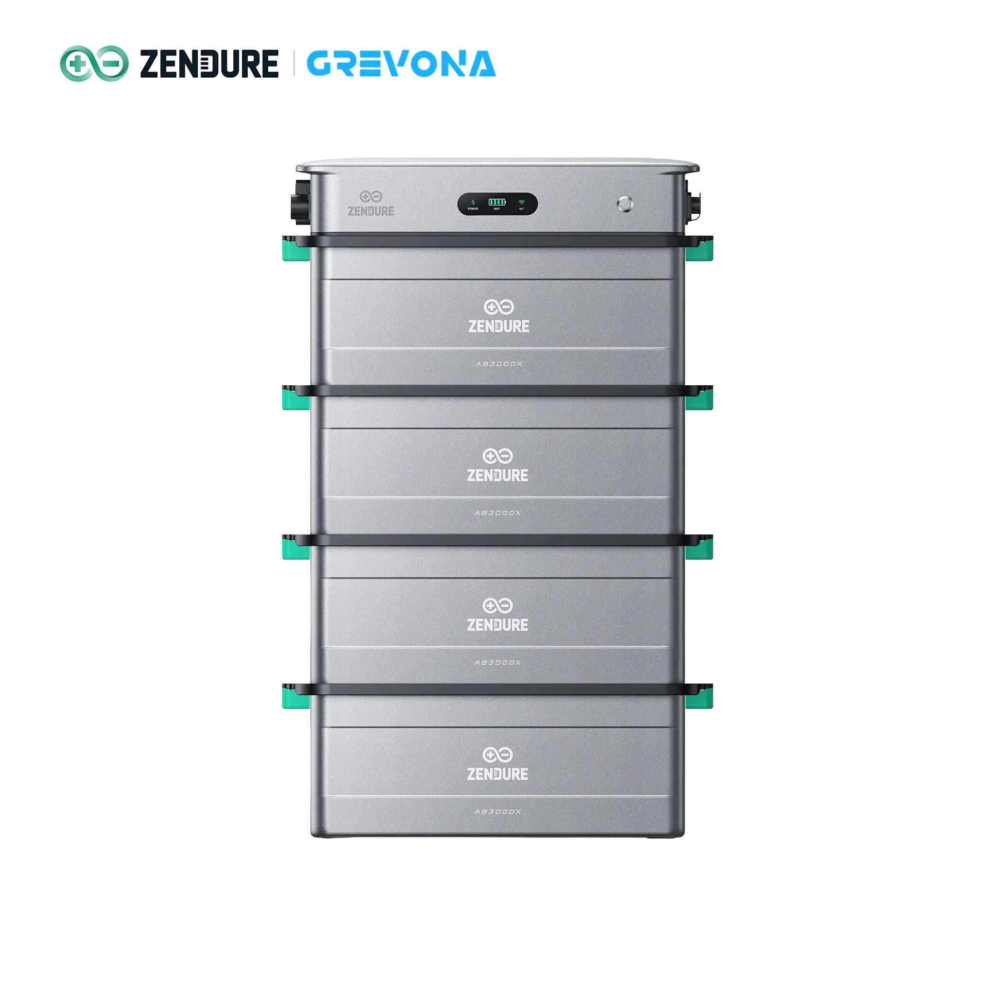 Zendure Solarflow 2400 AC + AB3000X-set, AC-energieopslagsysteem 2400W 2880Wh Grevona (1957), voor commercieel gebruik.