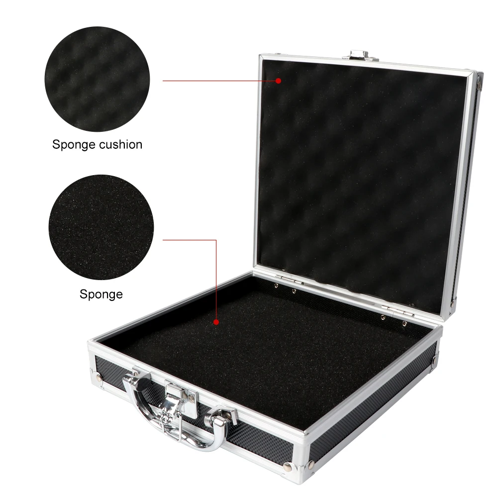 Portable Plastic Aluminum Alloy ToolBox Suitcase Portable Tool Case Travel Luggage Organizer Case Safety Box With Sponge Lining