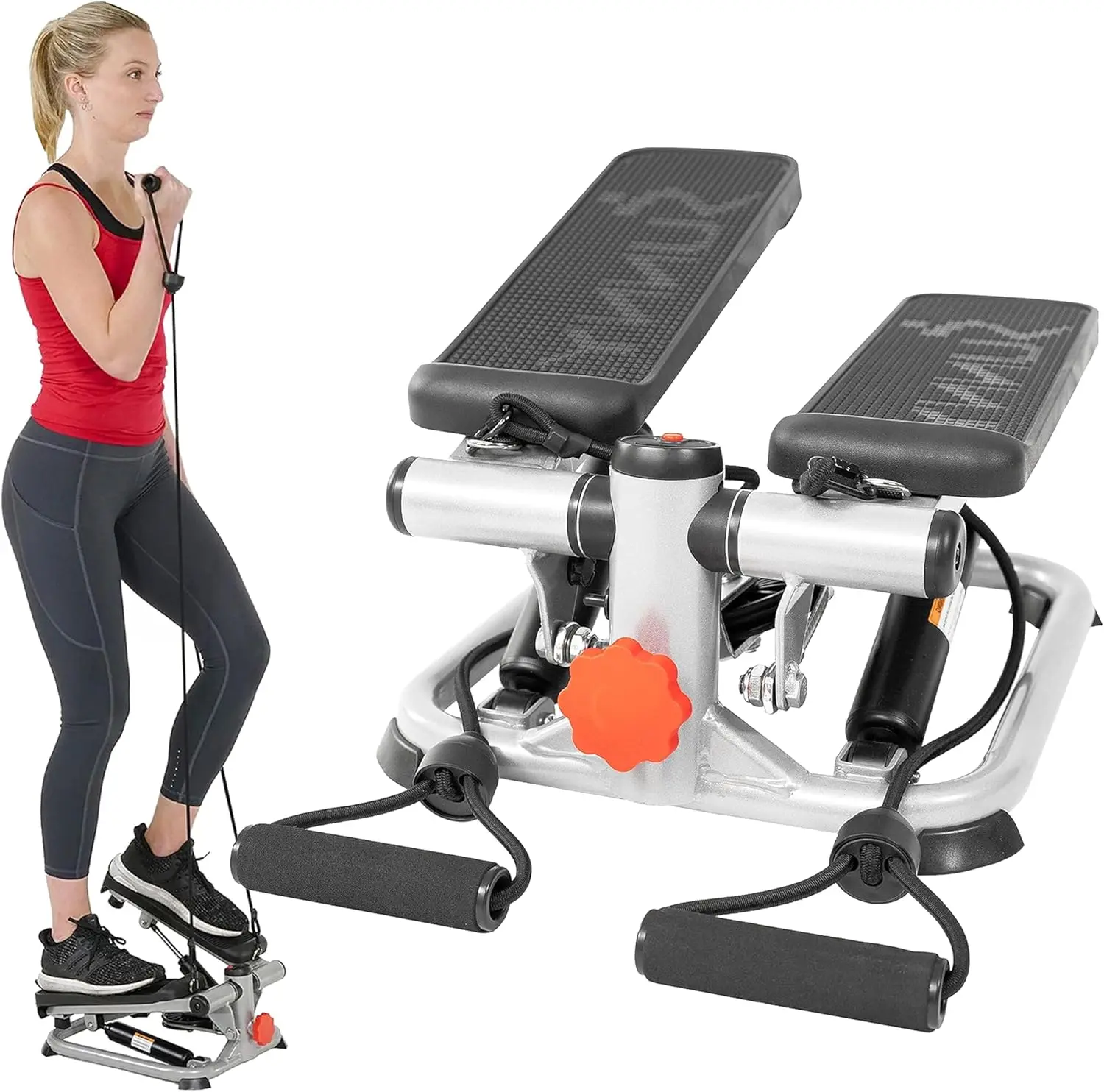 Mini Steppers para ejercicio en casa, máquina de entrenamiento de escalones de escalera con Cardio de cuerpo completo, incluye banda de resistencia y aplicación opcional C