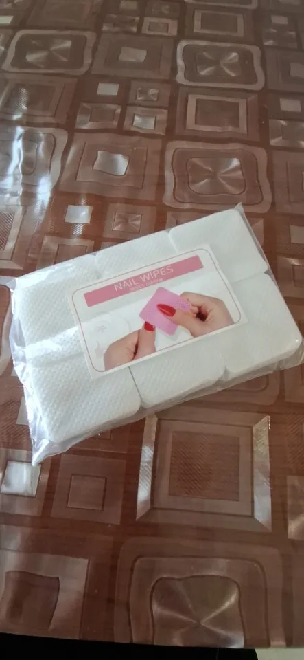 300pcs/Pack Lint-free Nail Polish Remover Napkin Colorful Cotton Wipes Paper Pads UV Gel Dust Cleaner Cleaning For Manicure Tool photo review