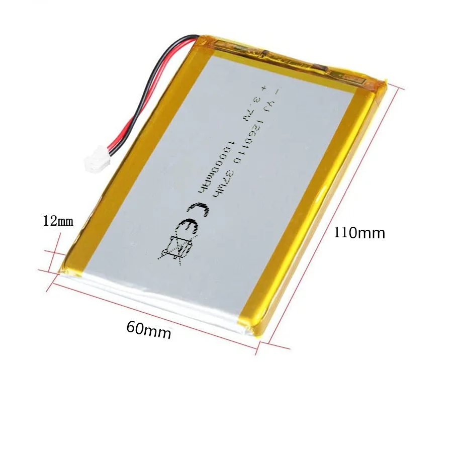 

1260110 3,7 В 10000 мАч литий-ионная аккумуляторная батарея для аварийного освещения портативного радио небольшого ИБП-устройства Power Bank DIY проекты