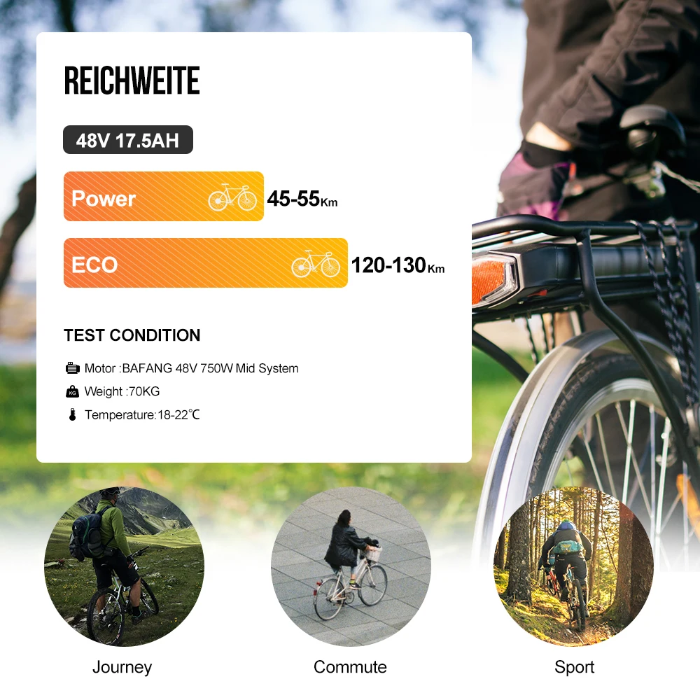 Varstrom E-Bike-Akku 36V 48V 52V 13Ah 16Ah 20Ah 25Ah 30Ah Leistungsstarker Lithium-Akku 21700 18650 Zellenpack 40A Smart BMS Lange Lebensdauer Original Elektrofahrrad-Akku, große Kapazität Hailong Max, Parrot, Gepäckträger hinten BBS TSDZ2 H400B JYLT Akku – Detail 32