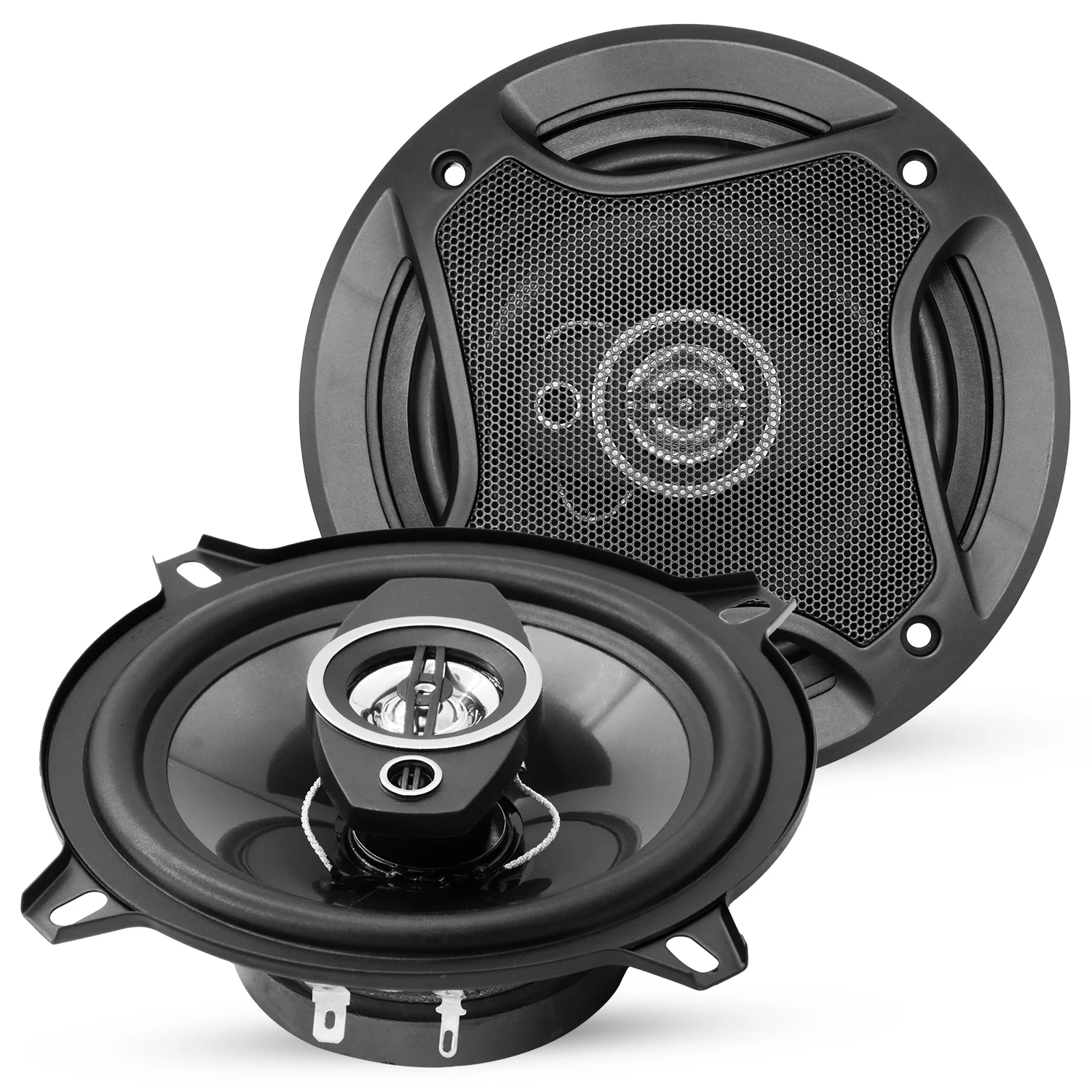 

5Core 4” Car Speaker Pair 250W 4Ohm 2 Way Coaxial Speaker w Super Tweeter Universal Fit for Vehicle CS 04 2W