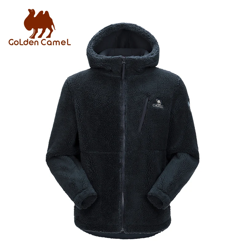 GOLDEN CAMEL Polar Fleece Jackets Warm Thickened Lamb Hooded Casual Hiking Jacket for Men Men's Winter Coats 2023 Camping