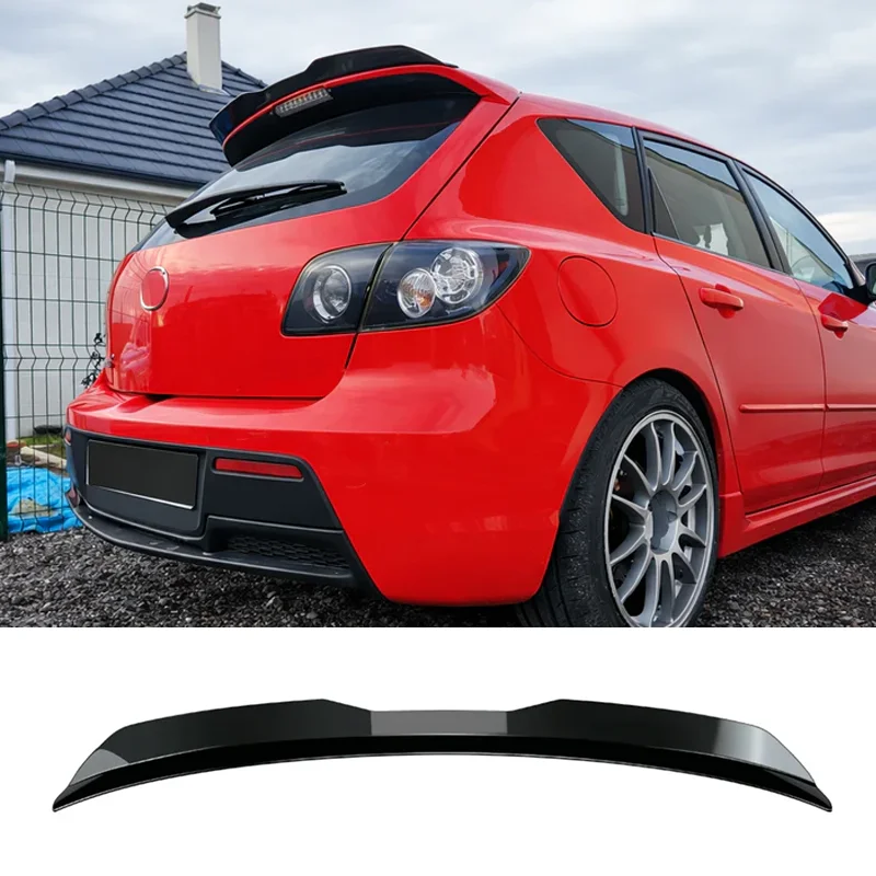 Image of Für Mazda 3 Schrägheck 2006-2015 Heckspoiler-Verlängerung aus ABS-Kunststoff