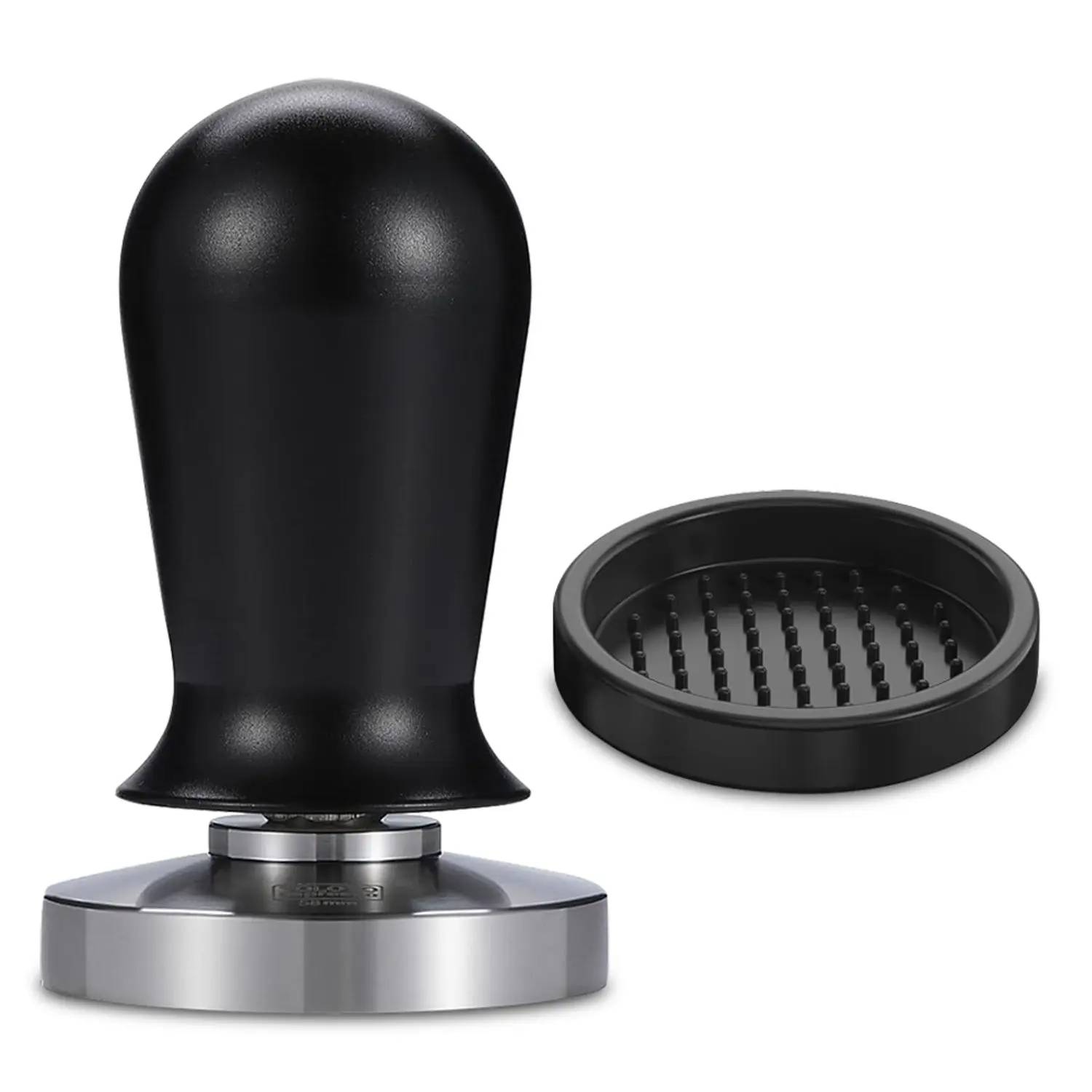 

53 mm Calibrated Espresso Tamper, Espresso Stamp Press, Aluminum Alloy Spring Loaded Handle Stainless Steel Flat Base For Portaf