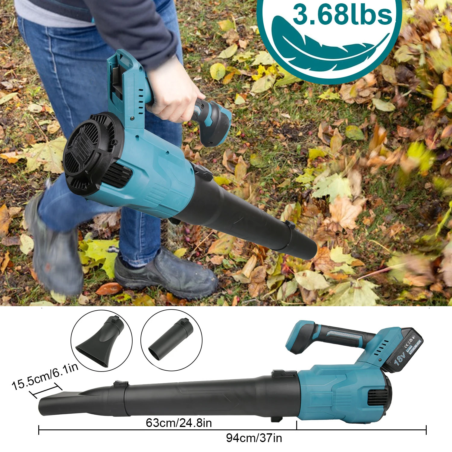 Brushless Electric Air Blower 6-speed Setting Cordless Leaf Snow Dust Blowing Cleaning Power Tools For Lawn Gardens Courtyards