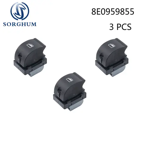 수수 3개 8E 0959855 Audi A4 B6 B7 RS4 세단 R8 TT 용 시트 Exeo 파워 패스너 창 스위치 제어 단일 버튼