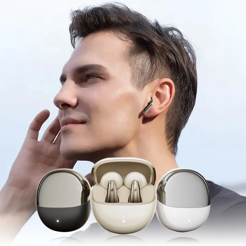 Bluetooth Wireless Headphones 6 Mic Stereo Sound Earbuds TWS 5.4 Touch ANC+ENC Music Call Earphones Sport Waterproof Headset