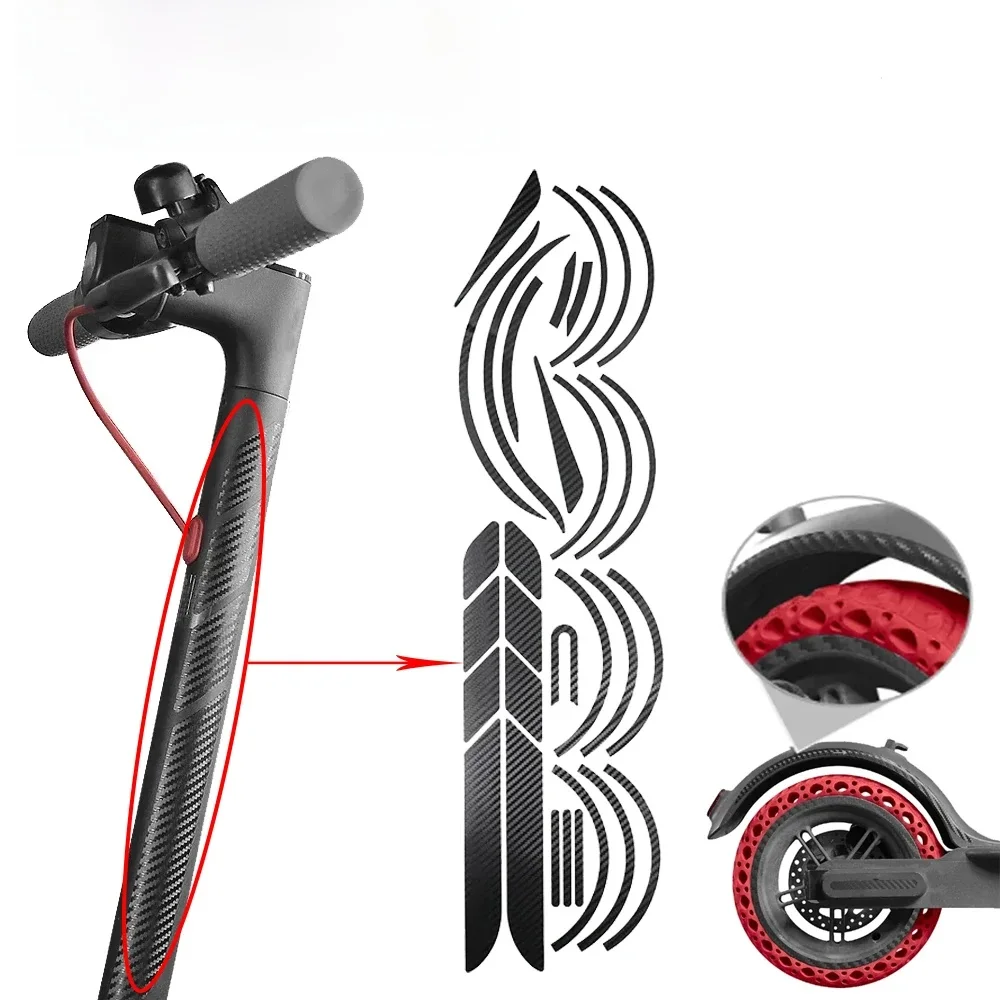 AliExpress LCQPTW For Xiaomi M365 1S M187 PRO PRO2 Mi3 Electric Scooter Creative Stickers Carbon Fiber Film Sticker Wheel Hub Film Cycling Sticker