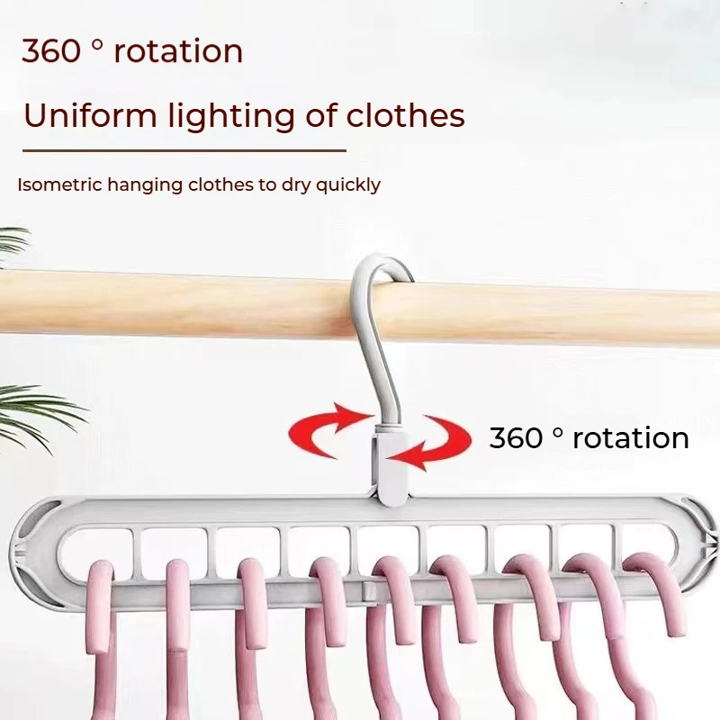9-hole hanger 360° rotating folding hanger space-saving storage rack clothes and pants storage durable home dormitory