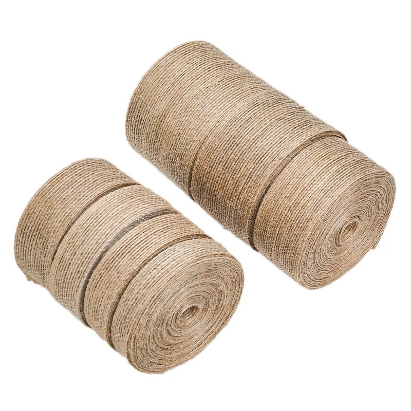 10M/Rolle 6mm-50mm Natürliches Jute-Band Vintage-Leinenband für DIY-Schleifen, Geschenkverpackungen, Hochzeits- und Weihnachtsdekoration – Detail 7