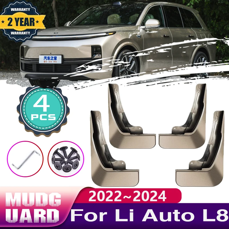 

Car Rear Fender for Li Auto Lixiang L8 2022 2023 2024 Mud Flaps Splash Guards Wheel Mudguards Baking Paint Mudflaps Accessories