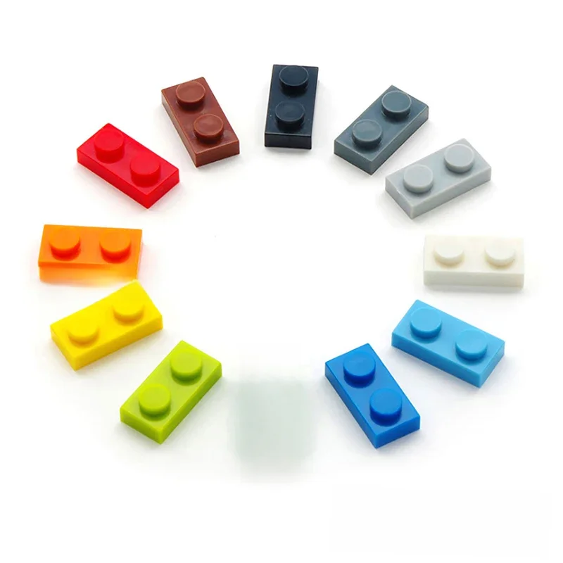 200 stücke DIY Bausteine Dünne Zahlen Bricks 1x2 Punkte 12 Farbe Pädagogisches Kreative Größe