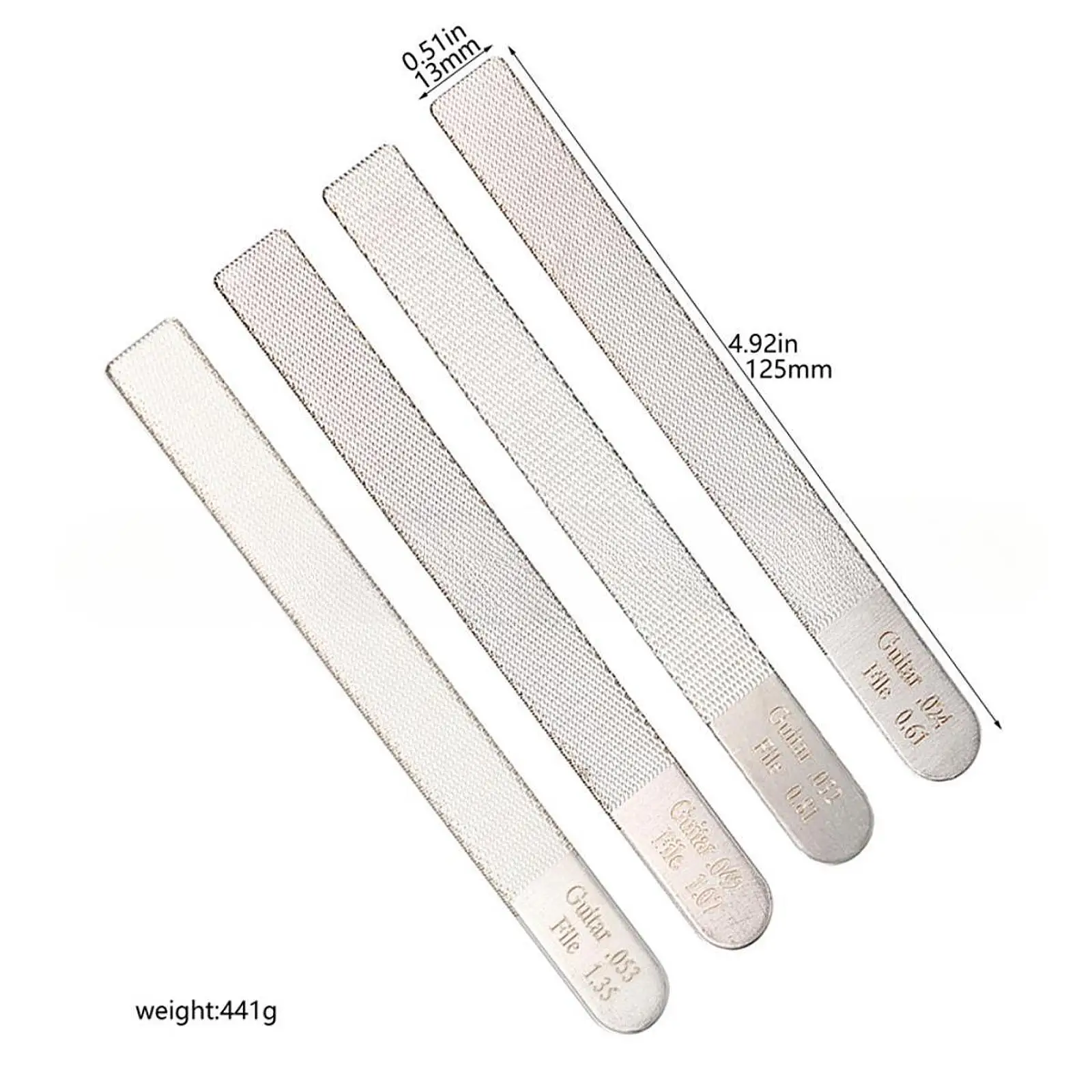 4x Stainless Steel Gauged Nut Slotting File Set Luthier Tools for Acoustic Electric Guitar Violin Ukulele Fretboard Repair view 6