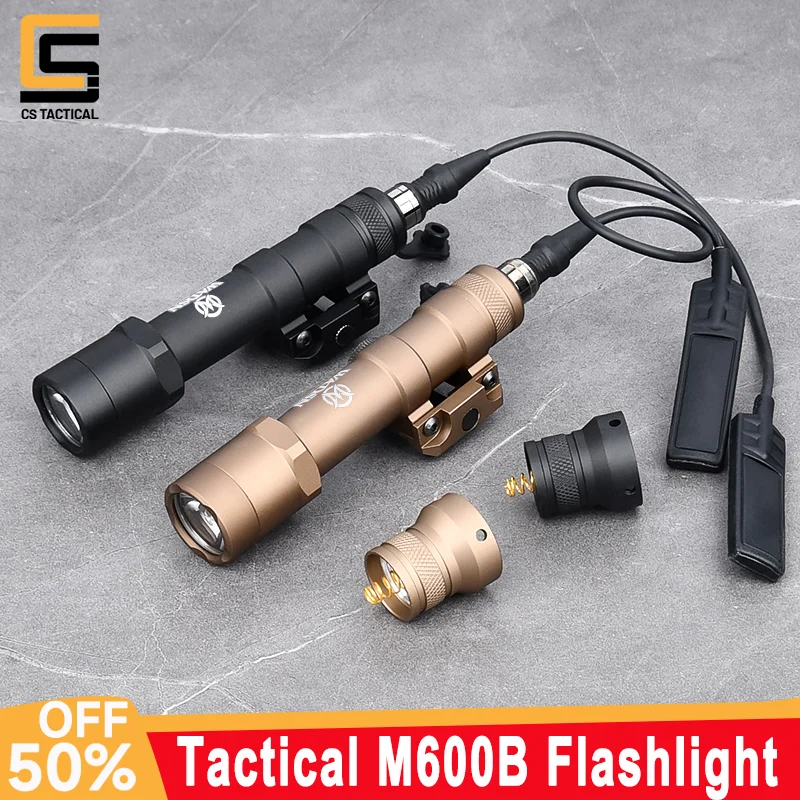 WADSN M600 M600B Tactical LED Powerful Flashlight Hunting Weapon Scout Light Fit 20mm Picatinny Rail for Rifle AR15 Gun Lamp