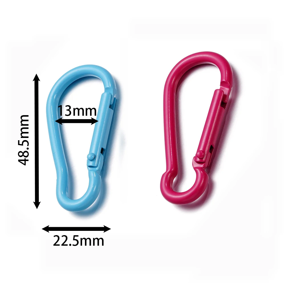 5Pcs/Lot 20 Colors Metal Lead Round Head Buckle Openable Spring Clasp Keychain Clips for DIY Key Ring Dog Chains Jewelry Making