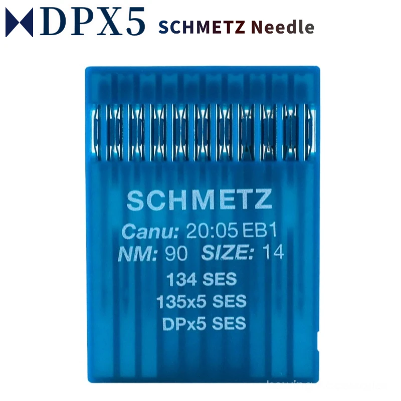 10 PCS DPX5 SES SCHMETZ Igły do maszyn do szycia przemysłowych CANU: 20:05 EB1 DP*5 135X5 134 SES Light Ball Point