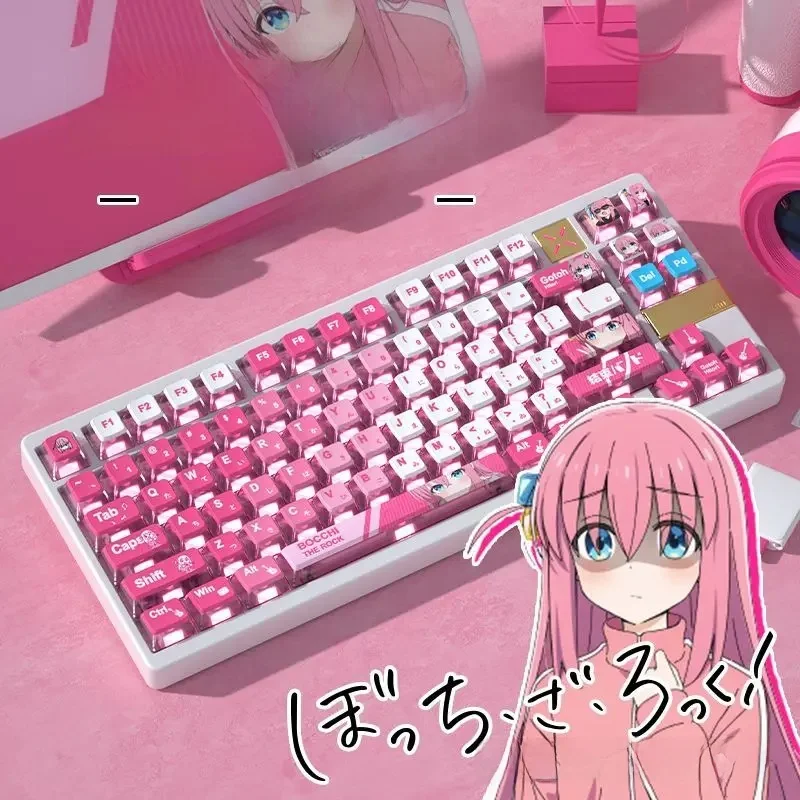 122 klawisze Bocchi The Rock Gotoh Hitori Theme Cute Four Sided Transparent Pudding Keycaps OEM High PBT Heat Sublimation Keycaps — zdjęcie produktu 7