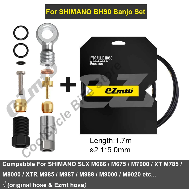 EZMTB Bicycle Hydraulic Disc Brake Cable 1.7M Oil Needle Olive head Connect Inserts for Shimano BH90 SRAM MAGURA Brake Oil Hose