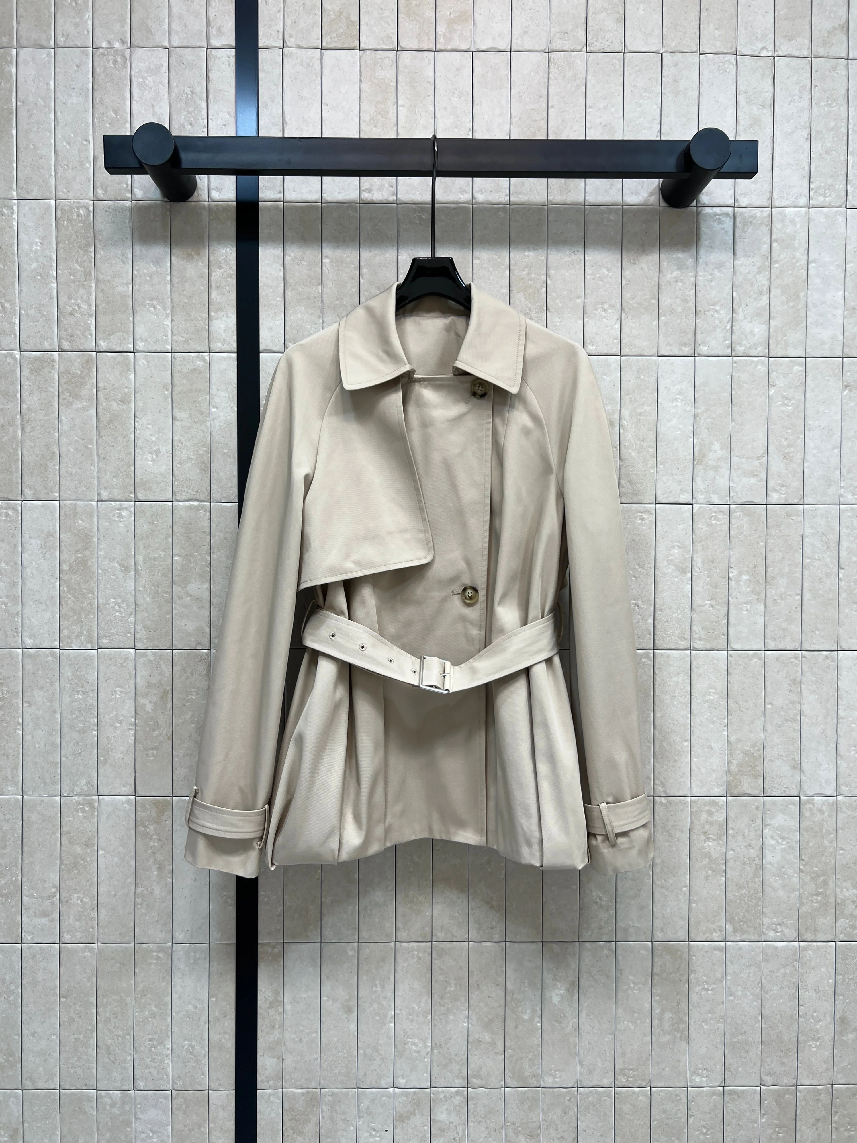 

Винтажная однотонная тонкая женская ветровка с отложным воротником и длинным рукавом на шнуровке на талии, новые шикарные женские пальто, топ