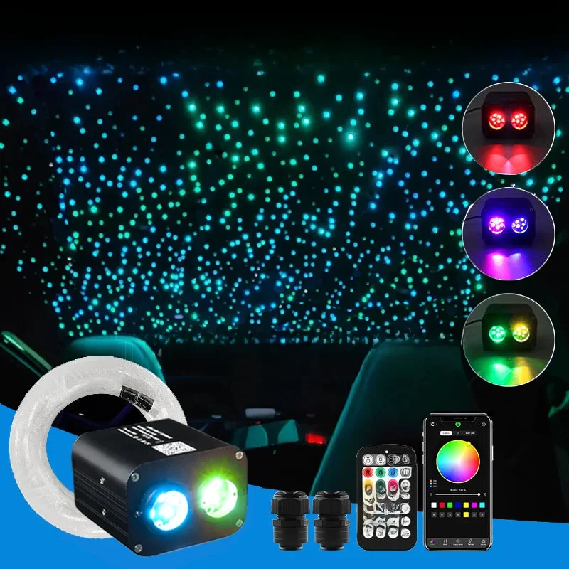 20W Twinkle Starry Sky Auto Star Licht Dak Led Glasvezel Licht Licht Licht Hemel Ster Plafond Decor Dubbele Koppen Onafhankelijke Controle - afbeelding 2