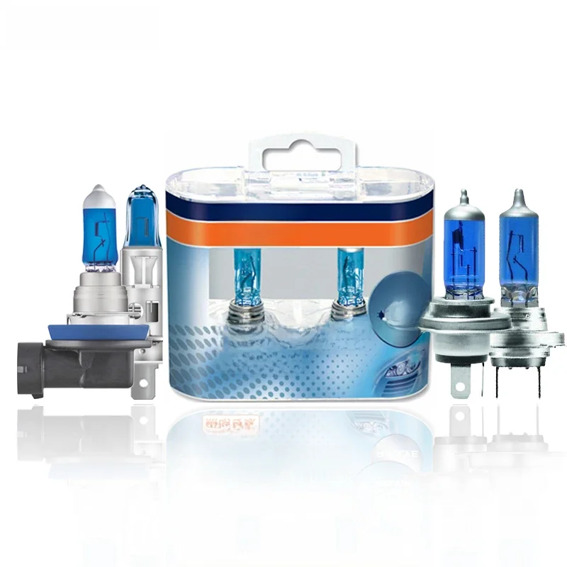OSRAM-Farol do carro do halogênio, azul fresco e ampola branca hyper, H7, H4, H1, H11, HB3, 9005,