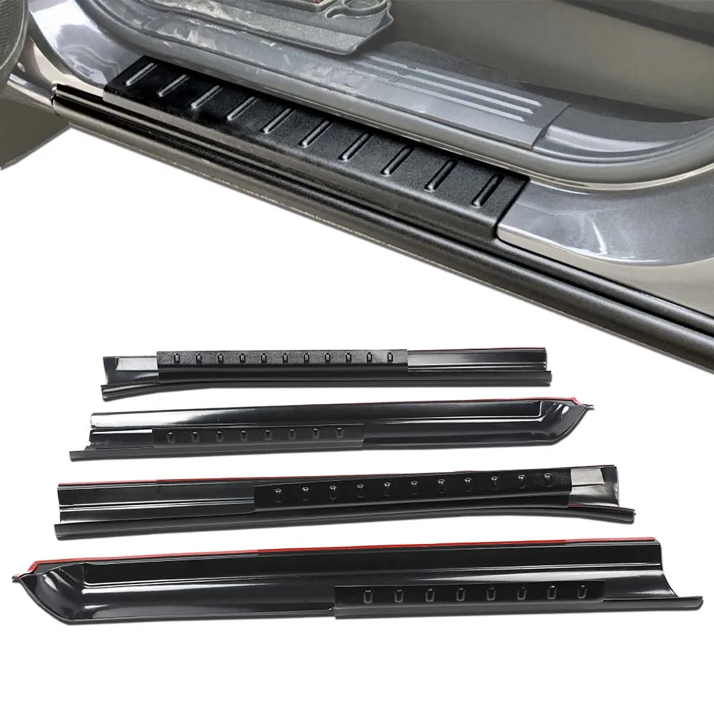 

4Pcs Trail Armor Rocker Panel Guard Fit for 2007-2017 Wrangler (Jk) 4-Door Black Door Sill Scuff Plate Guard Sills Protector Trim