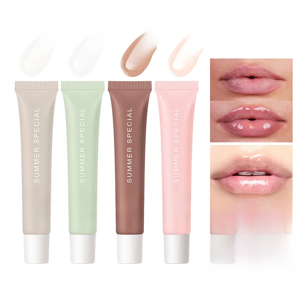 Verão Bálsamo Labial Hidratante, Espelho Lip Gloss, Baunilha Menta Gelado Bolo De Café Cheiro Batom,