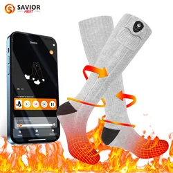 Retter Hitze Winter beheizte Socken mit Fernbedienung elektrische Socken wiederauf ladbar mit Batterie fßr Männer Frauen Camping Ski Radfahren