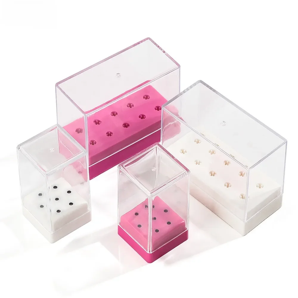 Boîte de rangement de mèches pour Nail Art, 7/10 trous, conteneur d'exposition pour porte-embout pour Nail Art, fraise, outil de manucure, porte-accessoires