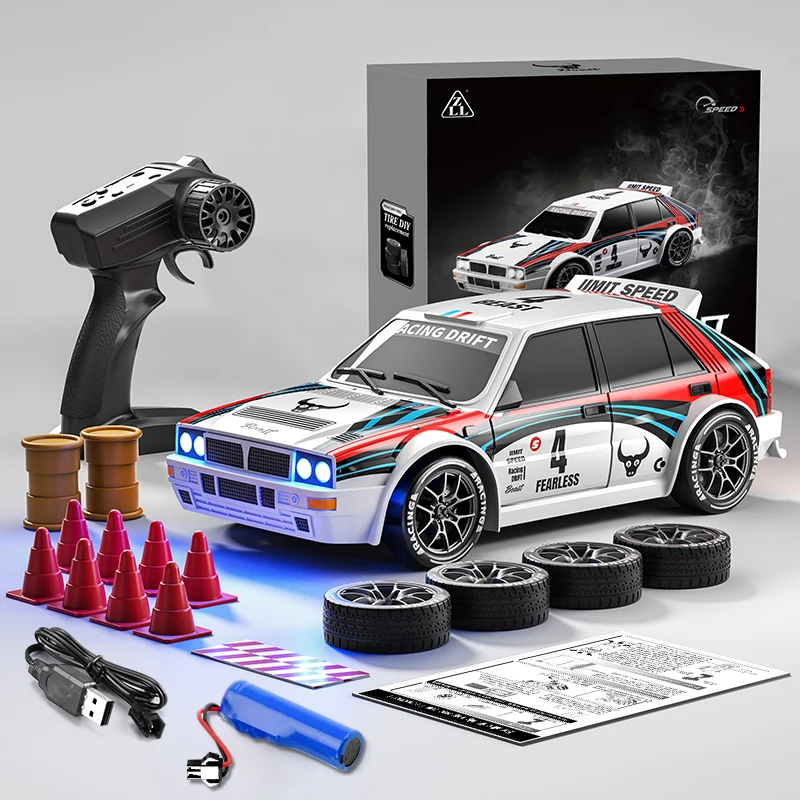 ZNLYRION 4WD RC Drift Car 204PRO 1:24 4WD 20KM/H Hochgeschwindigkeits-2,4G-Ferngesteuertes Rennauto mit LED-Licht, 2 Geschwindigkeitsmodi, austauschbaren Reifen, Offroad-Fahrzeug, Spielzeuggeschenk