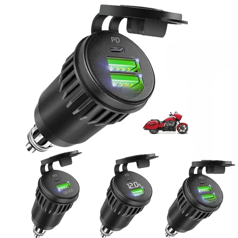 Motocyklowa szybka ładowarka Quick Charge 3.0 3 USB TYPE C DIN Adapter do gniazda zapalniczki BMW F 900 XR R 850GS 750 GS R1250GS — 2
