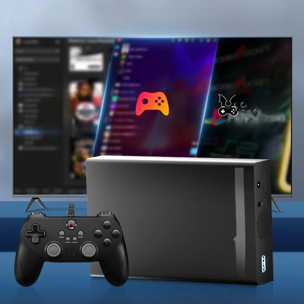 Console de jeu vidéo HDD rétro 500G, rétrobat, Playnite et Launchbox OS pour XBOX/PS3/PS2/Switch/Wii/WiiU/DC/NES avec plus de 38200 jeux