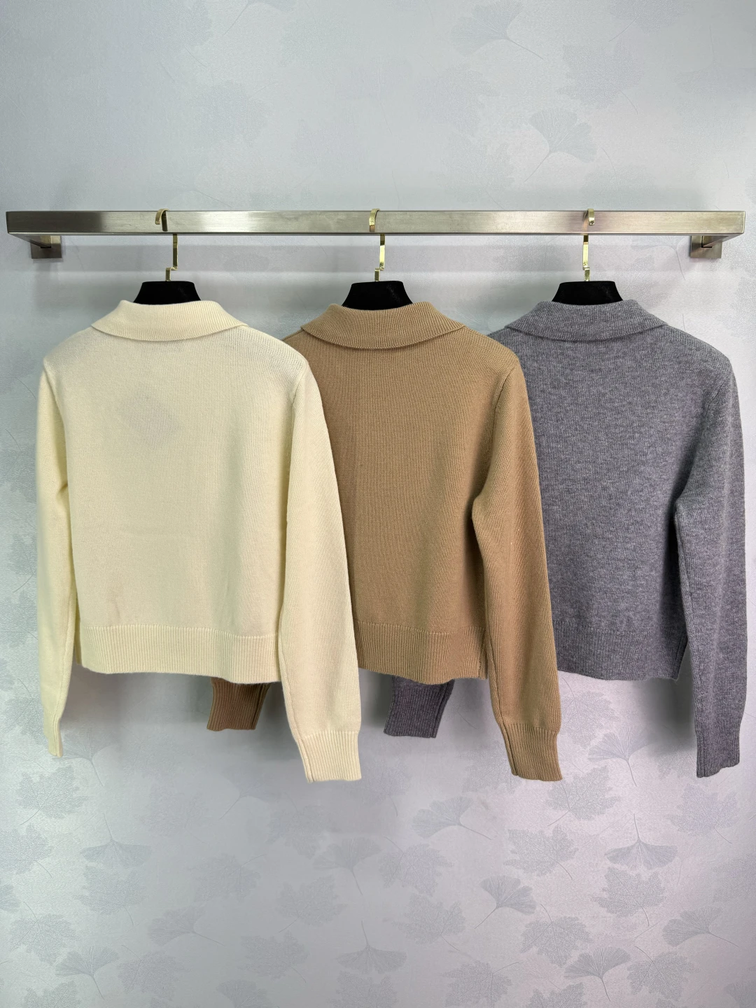 

2025 ранняя осень, новый топ с воротником на половине молнии, модный однотонный свитер 64