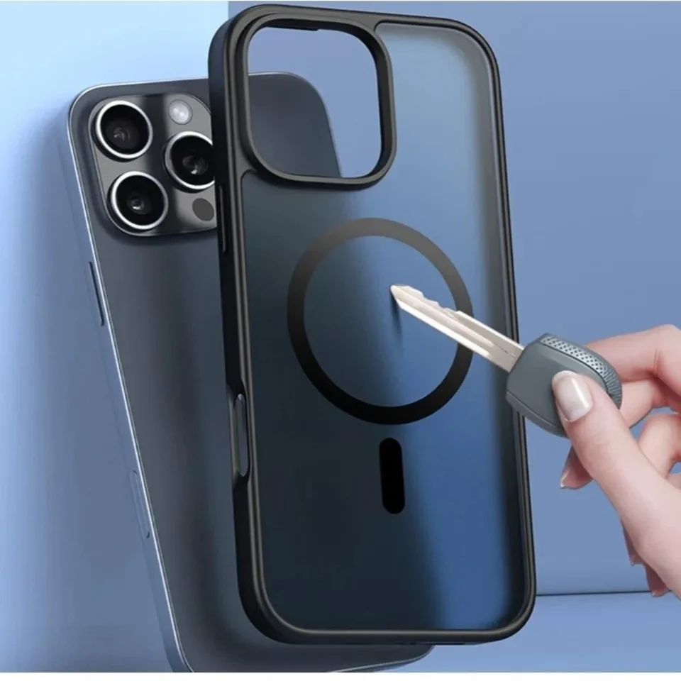 Funda Magnética Mate con Toque Suave para iPhone 16 Pro Max, Magsafe y Resistente a Golpes + 2 Protectores de Pantalla Templados 6